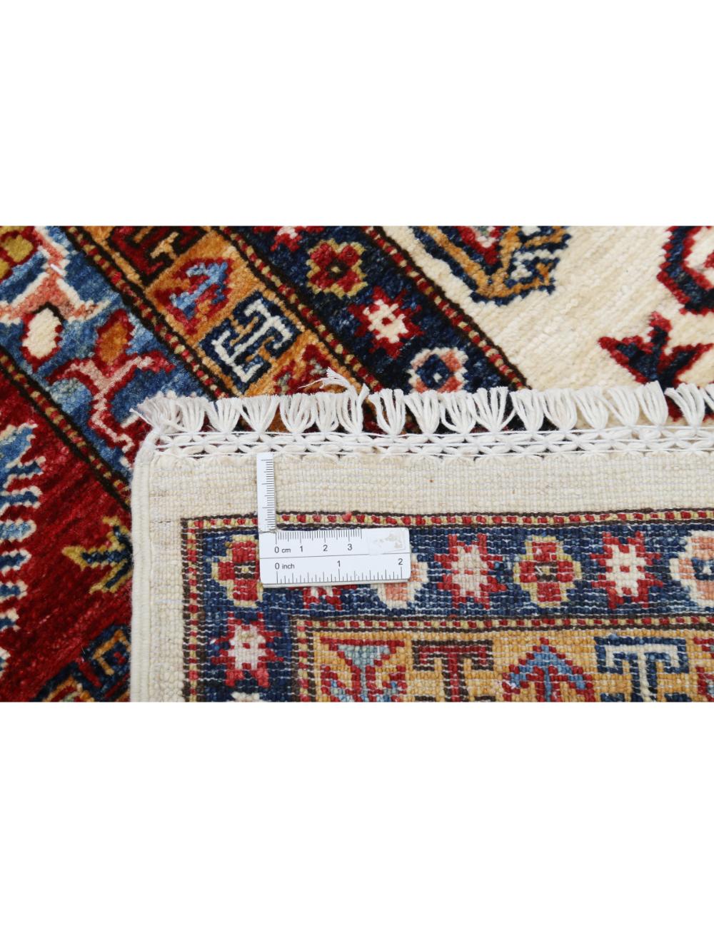 Kazak 8' 4" X 10' 3" Hand-Knotted Wool Rug 8' 4" X 10' 3" (254 X 312) / Ivory / Red