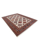 Kazak 9' 2" X 12' 0" Hand-Knotted Wool Rug 9' 2" X 12' 0" (279 X 366) / Ivory / Blue