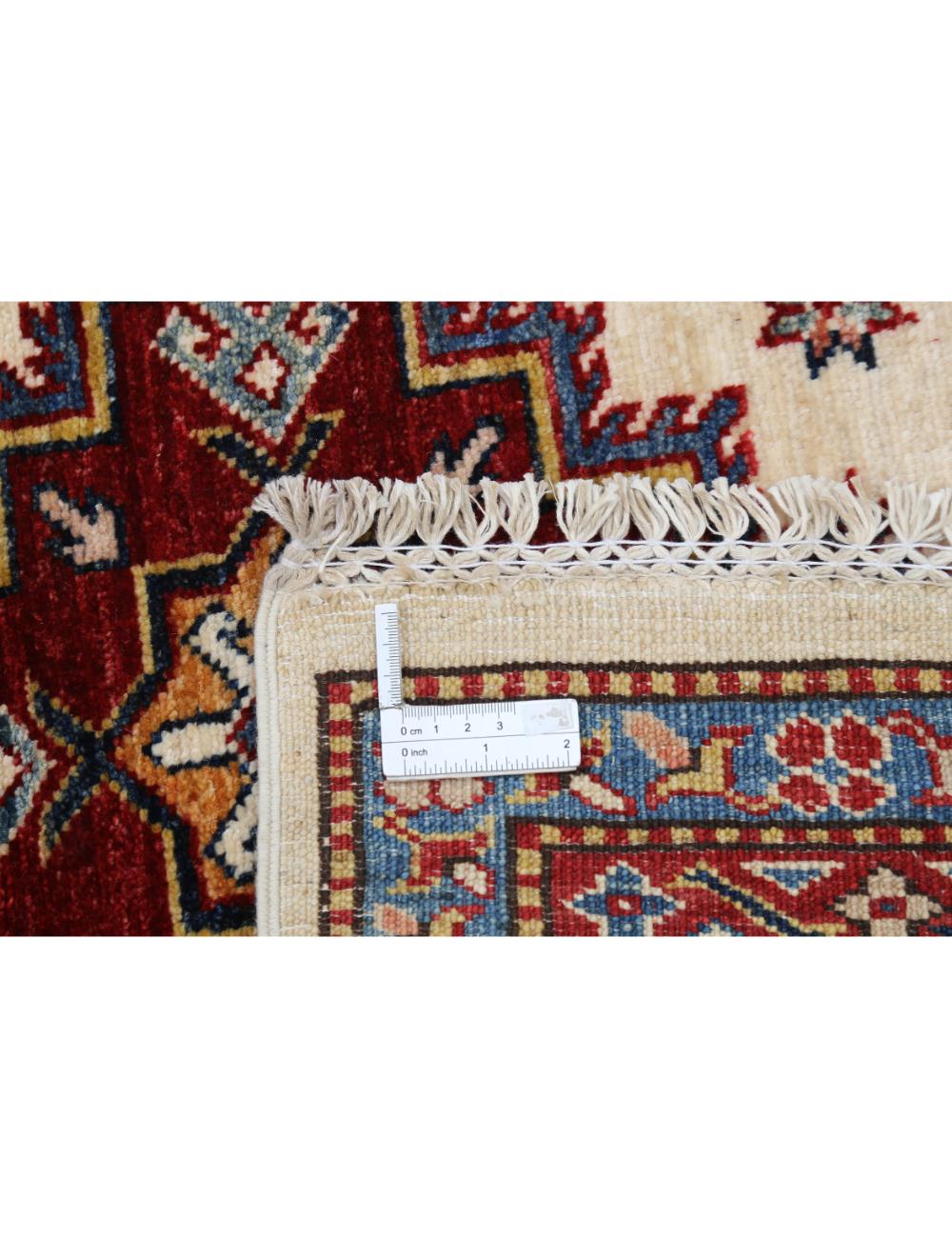 Kazak 9' 2" X 12' 0" Hand-Knotted Wool Rug 9' 2" X 12' 0" (279 X 366) / Ivory / Blue