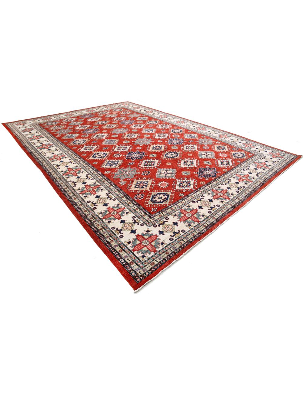 Kazak 11' 7" X 16' 4" Hand-Knotted Wool Rug 11' 7" X 16' 4" (353 X 498) / Red / Ivory