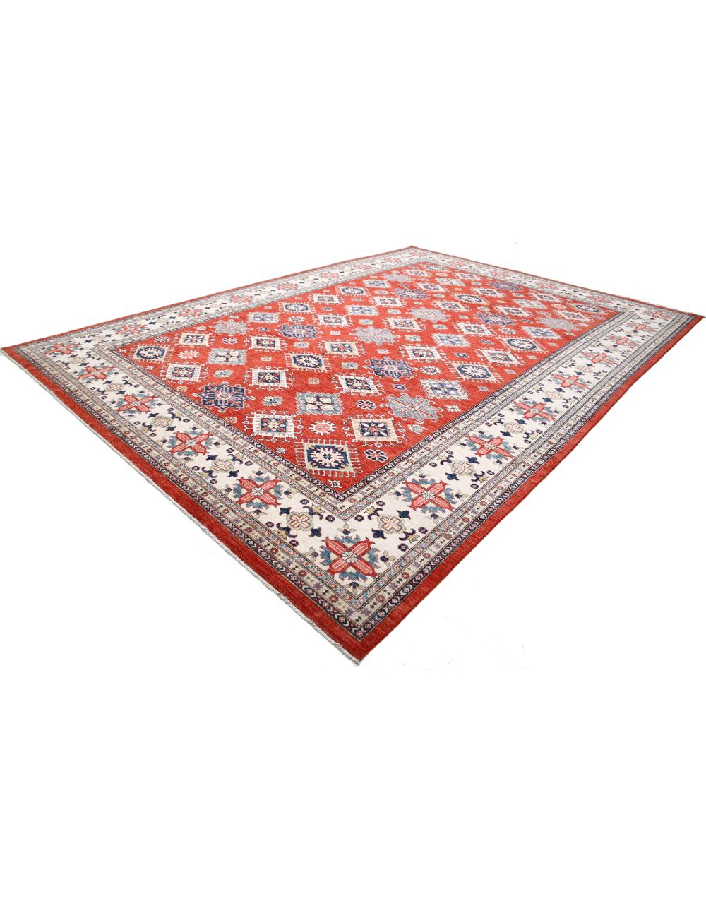 Kazak 11' 7" X 16' 4" Hand-Knotted Wool Rug 11' 7" X 16' 4" (353 X 498) / Red / Ivory