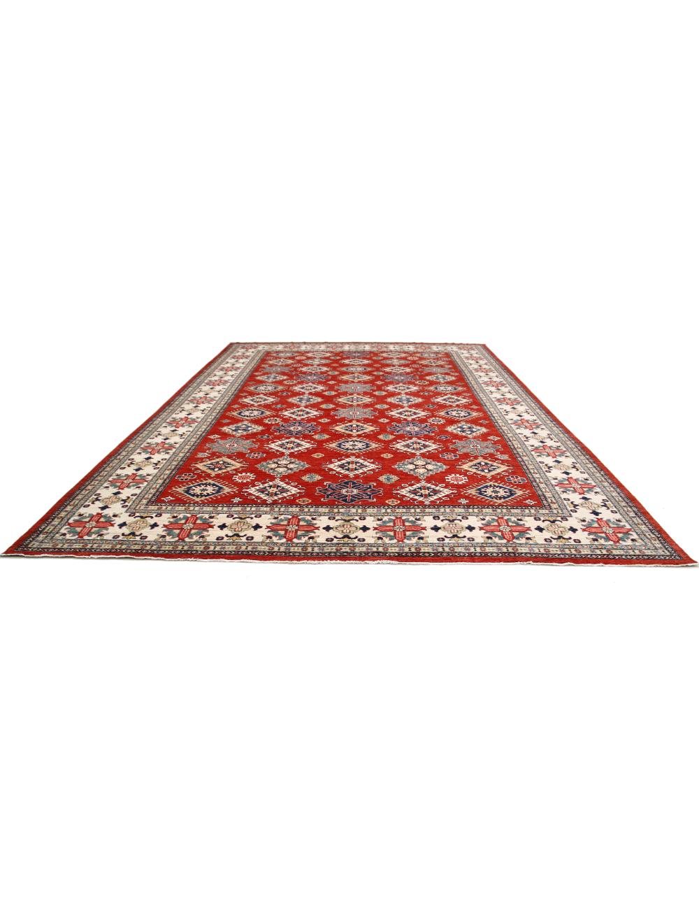 Kazak 11' 7" X 16' 4" Hand-Knotted Wool Rug 11' 7" X 16' 4" (353 X 498) / Red / Ivory