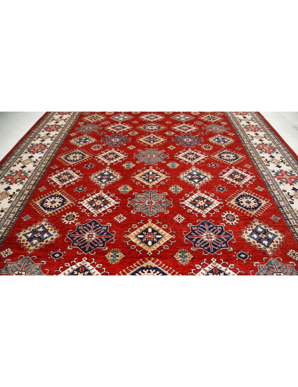 Kazak 11' 7" X 16' 4" Hand-Knotted Wool Rug 11' 7" X 16' 4" (353 X 498) / Red / Ivory