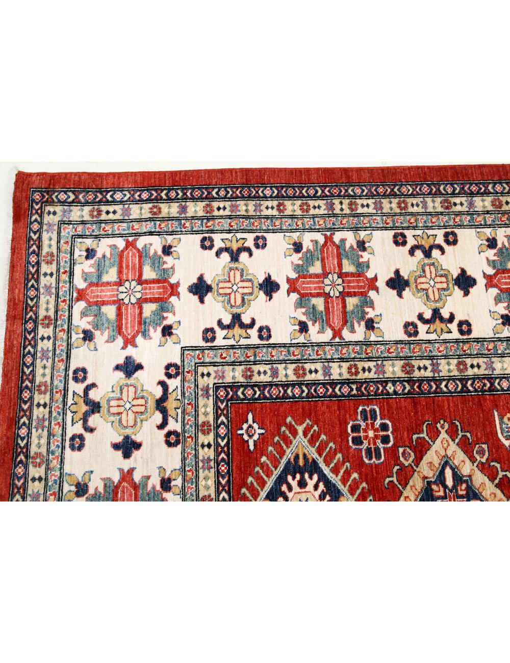 Kazak 11' 7" X 16' 4" Hand-Knotted Wool Rug 11' 7" X 16' 4" (353 X 498) / Red / Ivory