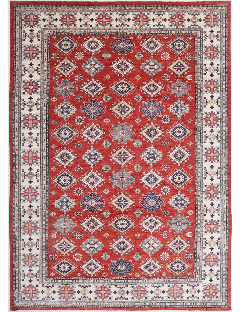 Kazak 11' 7" X 16' 4" Hand-Knotted Wool Rug 11' 7" X 16' 4" (353 X 498) / Red / Ivory