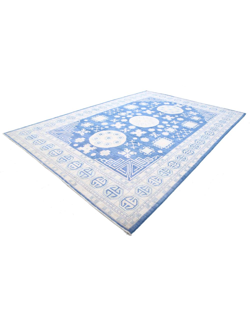 Khotan 9' 8" X 13' 10" Hand-Knotted Wool Rug 9' 8" X 13' 10" (295 X 422) / Blue / Ivory