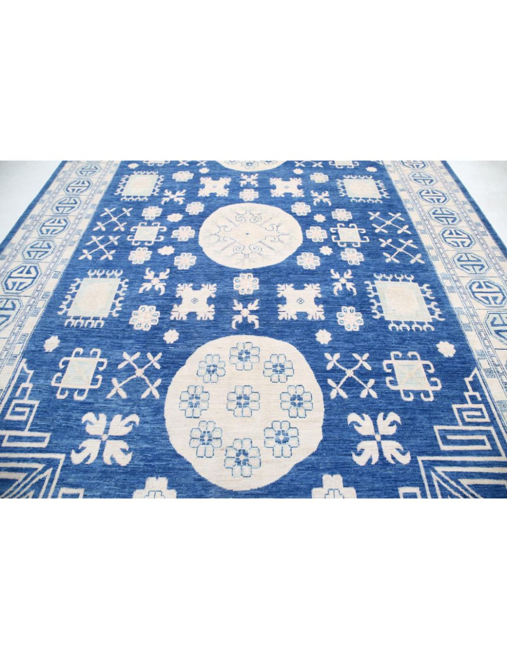 Khotan 9' 8" X 13' 10" Hand-Knotted Wool Rug 9' 8" X 13' 10" (295 X 422) / Blue / Ivory