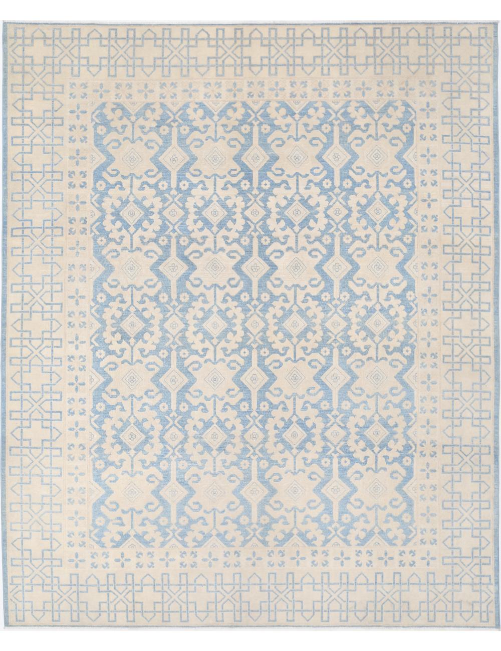 Khotan 9' 10" X 12' 2" Hand-Knotted Wool Rug 9' 10" X 12' 2" (300 X 371) / Blue / Taupe