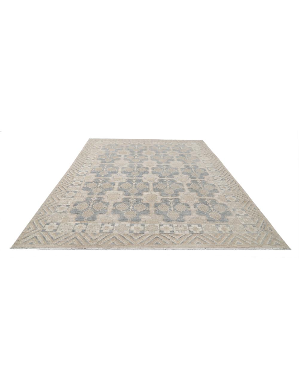 Khotan 8' 1" X 10' 2" Hand-Knotted Wool Rug 8' 1" X 10' 2" (246 X 310) / Grey / Ivory