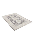 Khotan 4' 1" X 5' 11" Hand-Knotted Wool Rug 4' 1" X 5' 11" (124 X 180) / Grey / Ivory