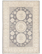 Khotan 4' 1" X 5' 11" Hand-Knotted Wool Rug 4' 1" X 5' 11" (124 X 180) / Grey / Ivory