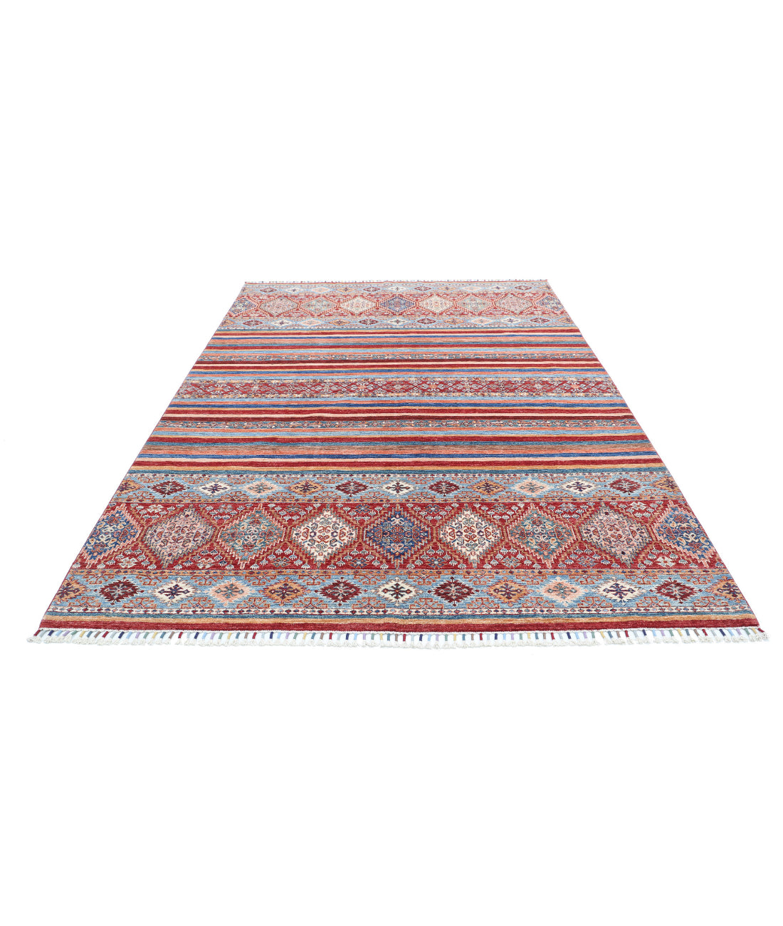 Khurjeen 6'8'' X 9'10'' Hand-Knotted Wool Rug 6'8'' x 9'10'' (200 X 295) / Multi / Red