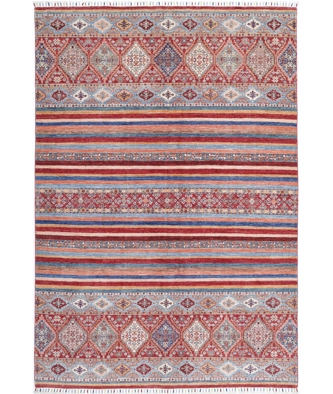 Khurjeen 6'8'' X 9'10'' Hand-Knotted Wool Rug 6'8'' x 9'10'' (200 X 295) / Multi / Red