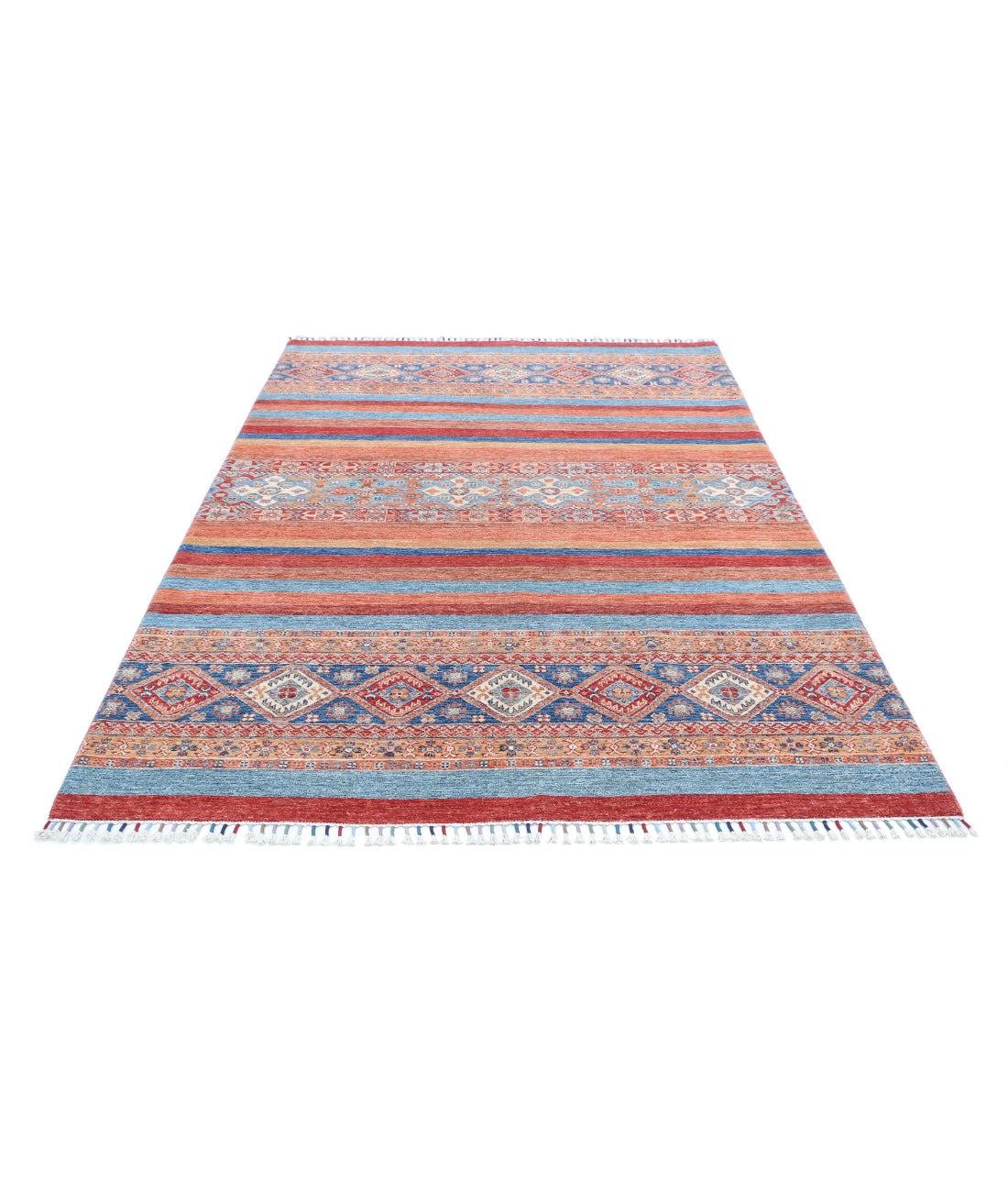 Khurjeen 5'9'' X 8'5'' Hand-Knotted Wool Rug 5'9'' x 8'5'' (173 X 253) / Multi / Blue