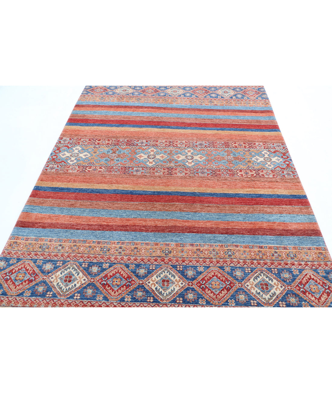 Khurjeen 5'9'' X 8'5'' Hand-Knotted Wool Rug 5'9'' x 8'5'' (173 X 253) / Multi / Blue