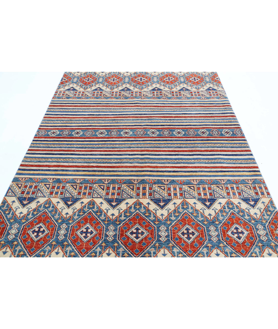 Khurjeen 5'5'' X 7'11'' Hand-Knotted Wool Rug 5'5'' x 7'11'' (163 X 238) / Multi / Ivory