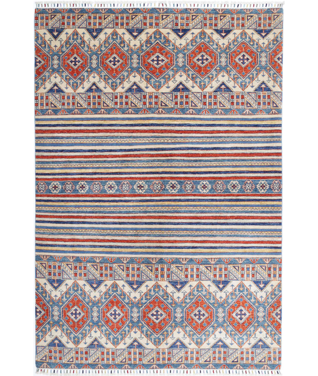 Khurjeen 5'5'' X 7'11'' Hand-Knotted Wool Rug 5'5'' x 7'11'' (163 X 238) / Multi / Ivory