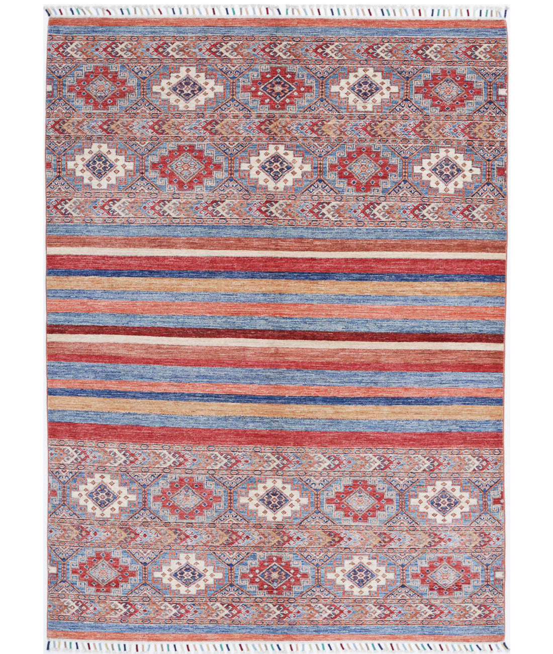 Khurjeen 5'6'' X 7'7'' Hand-Knotted Wool Rug 5'6'' x 7'7'' (165 X 228) / Multi / Red