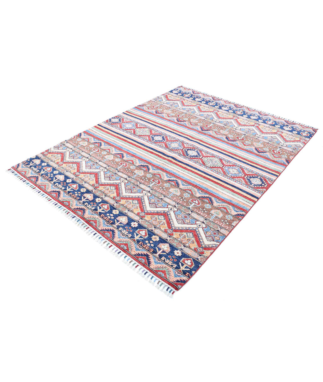 Khurjeen 5'7'' X 7'4'' Hand-Knotted Wool Rug 5'7'' x 7'4'' (168 X 220) / Multi / Blue