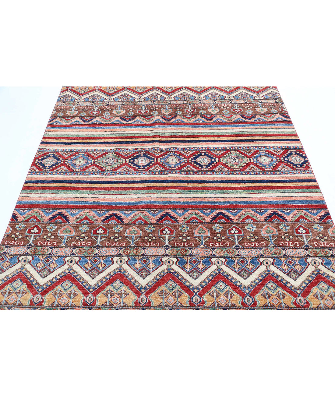 Khurjeen 5'7'' X 7'4'' Hand-Knotted Wool Rug 5'7'' x 7'4'' (168 X 220) / Multi / Blue