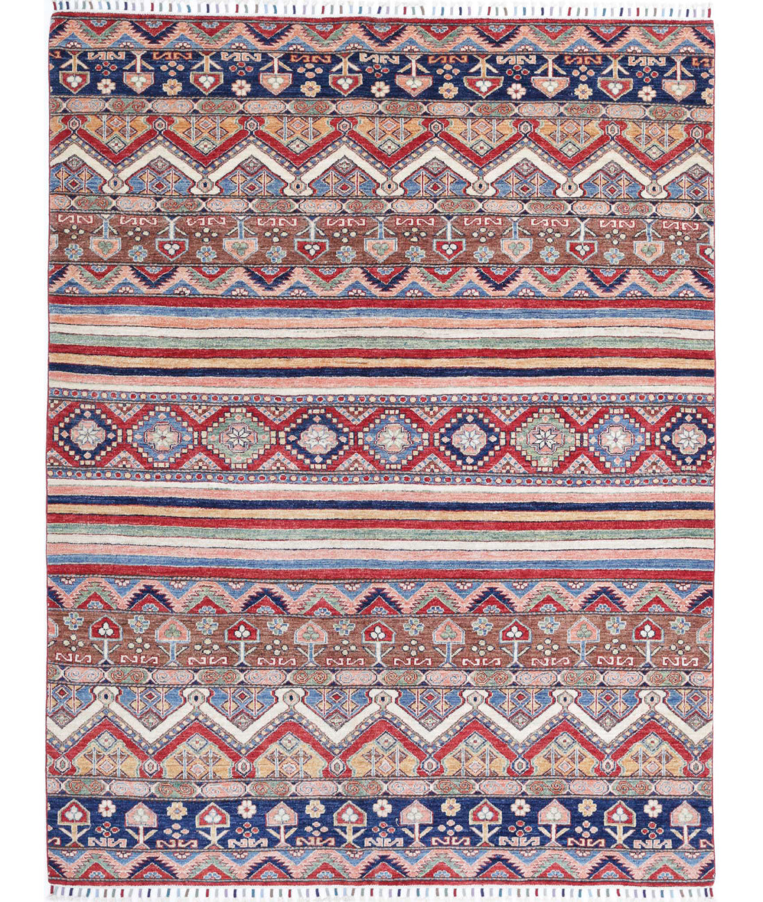 Khurjeen 5'7'' X 7'4'' Hand-Knotted Wool Rug 5'7'' x 7'4'' (168 X 220) / Multi / Blue