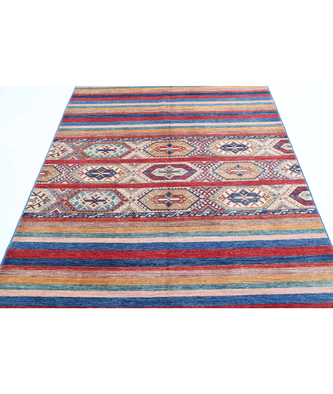 Khurjeen 5'7'' X 7'10'' Hand-Knotted Wool Rug 5'7'' x 7'10'' (168 X 235) / Multi / Blue