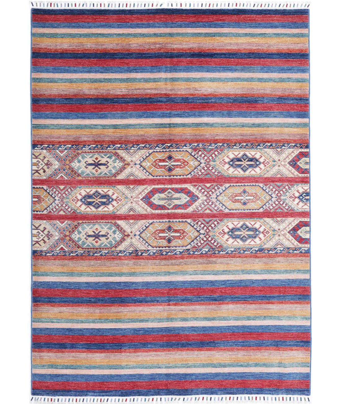 Khurjeen 5'7'' X 7'10'' Hand-Knotted Wool Rug 5'7'' x 7'10'' (168 X 235) / Multi / Blue