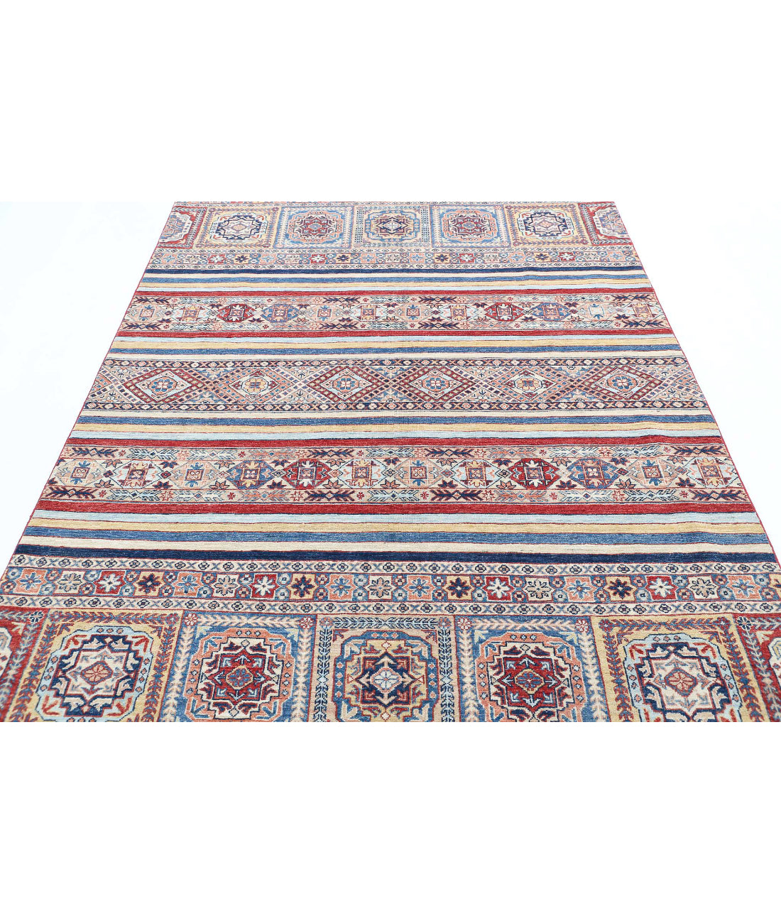 Khurjeen 5'4'' X 7'9'' Hand-Knotted Wool Rug 5'4'' x 7'9'' (160 X 233) / Multi / Blue