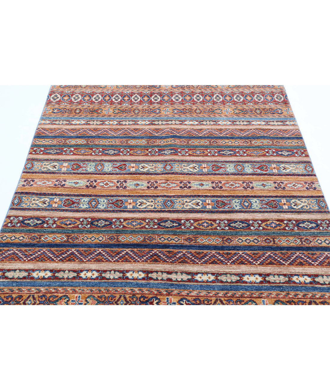 Khurjeen 4'10'' X 6'2'' Hand-Knotted Wool Rug 4'10'' x 6'2'' (145 X 185) / Multi / Blue