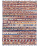 Khurjeen 4'10'' X 6'2'' Hand-Knotted Wool Rug 4'10'' x 6'2'' (145 X 185) / Multi / Blue