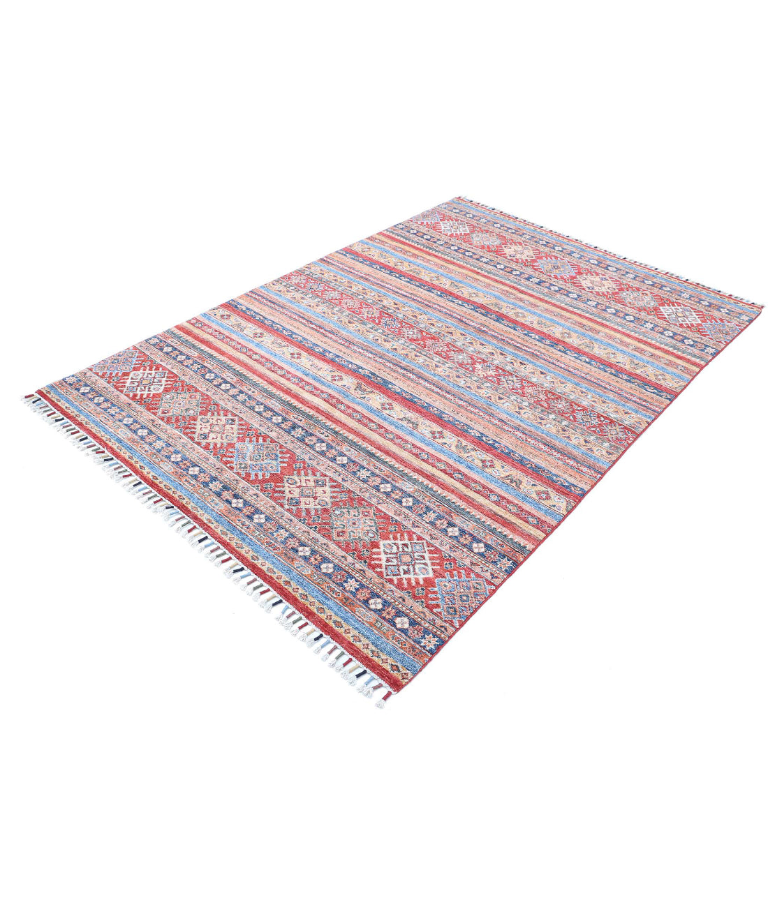 Khurjeen 4'11'' X 7'2'' Hand-Knotted Wool Rug 4'11'' x 7'2'' (148 X 215) / Multi / Red