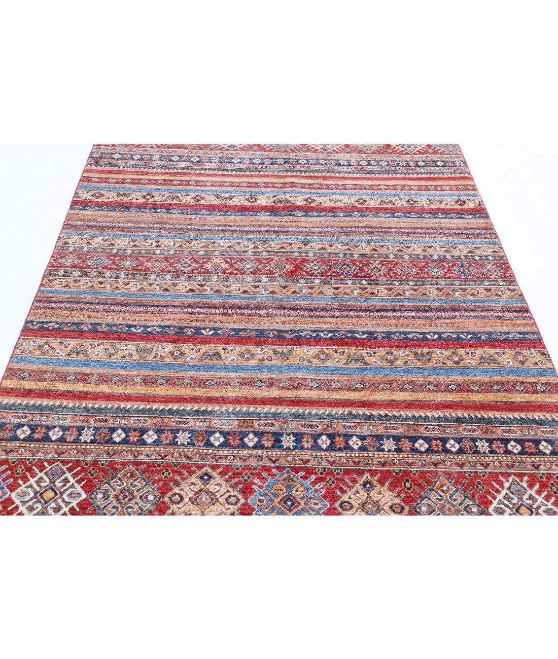 Khurjeen 4'11'' X 7'2'' Hand-Knotted Wool Rug 4'11'' x 7'2'' (148 X 215) / Multi / Red