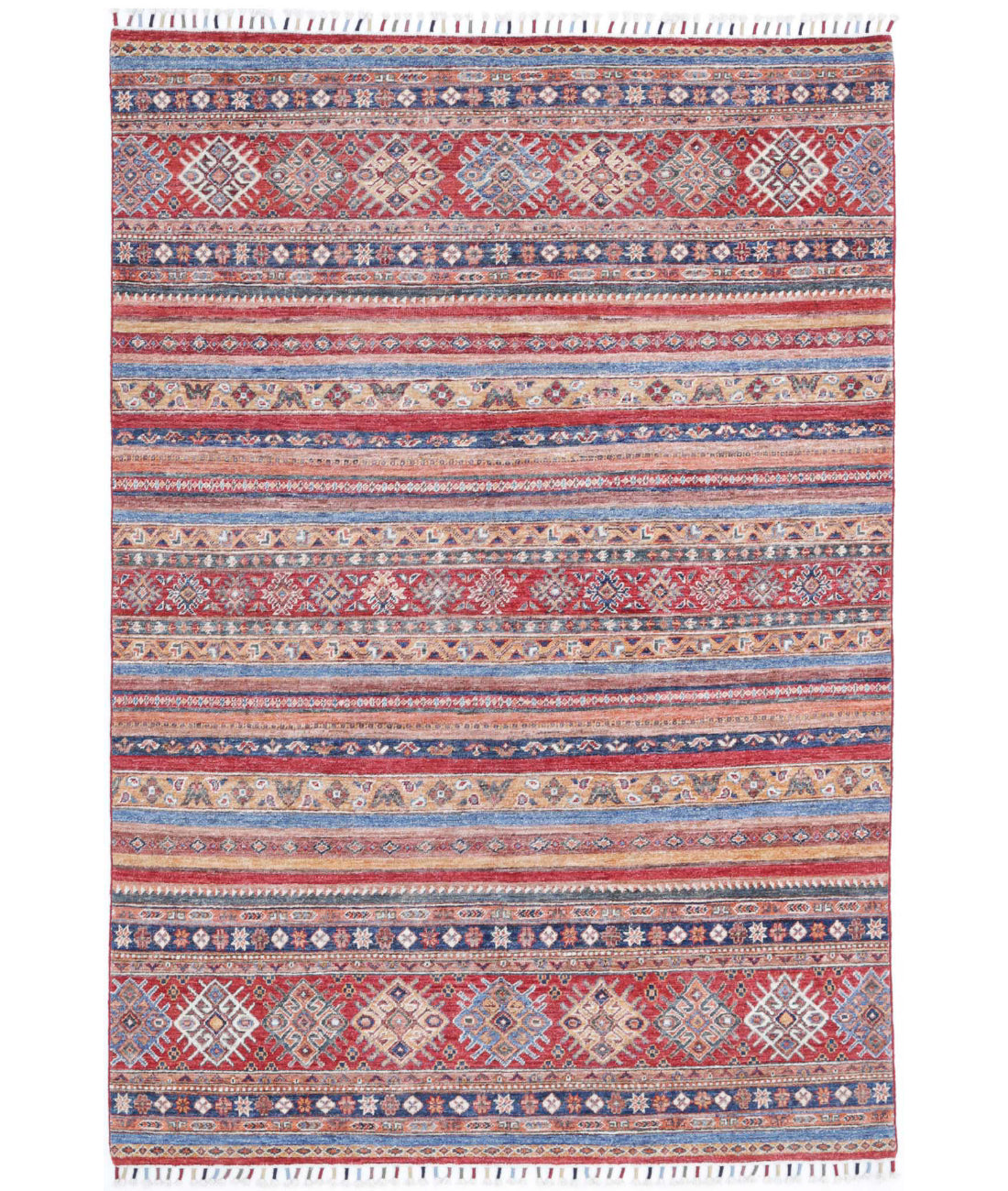 Khurjeen 4'11'' X 7'2'' Hand-Knotted Wool Rug 4'11'' x 7'2'' (148 X 215) / Multi / Red