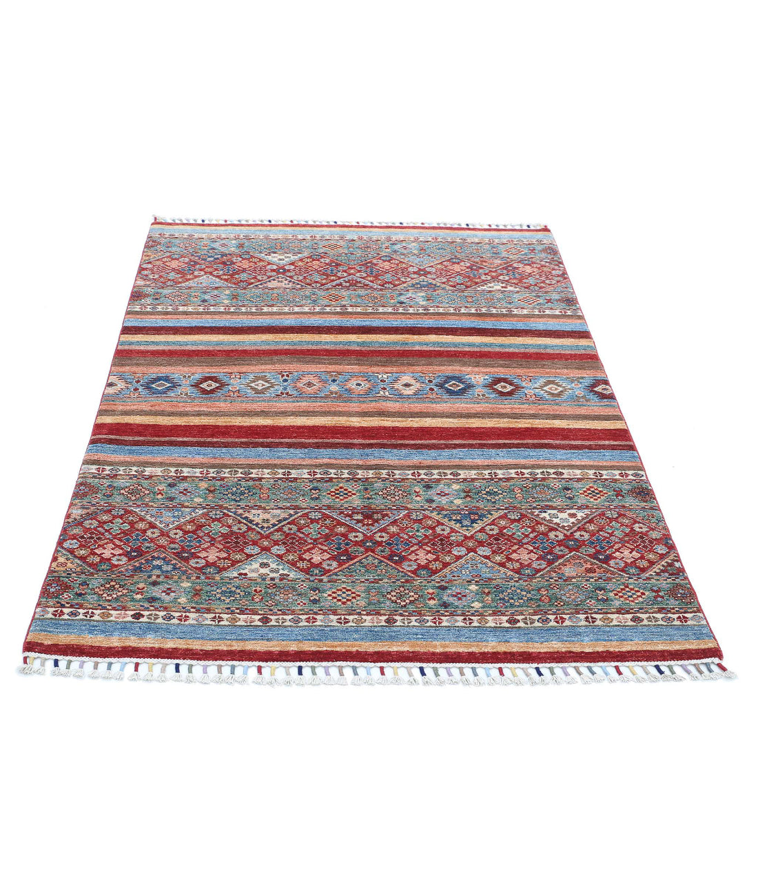 Khurjeen 4'0'' X 6'0'' Hand-Knotted Wool Rug 4'0'' x 6'0'' (120 X 180) / Multi / Multi