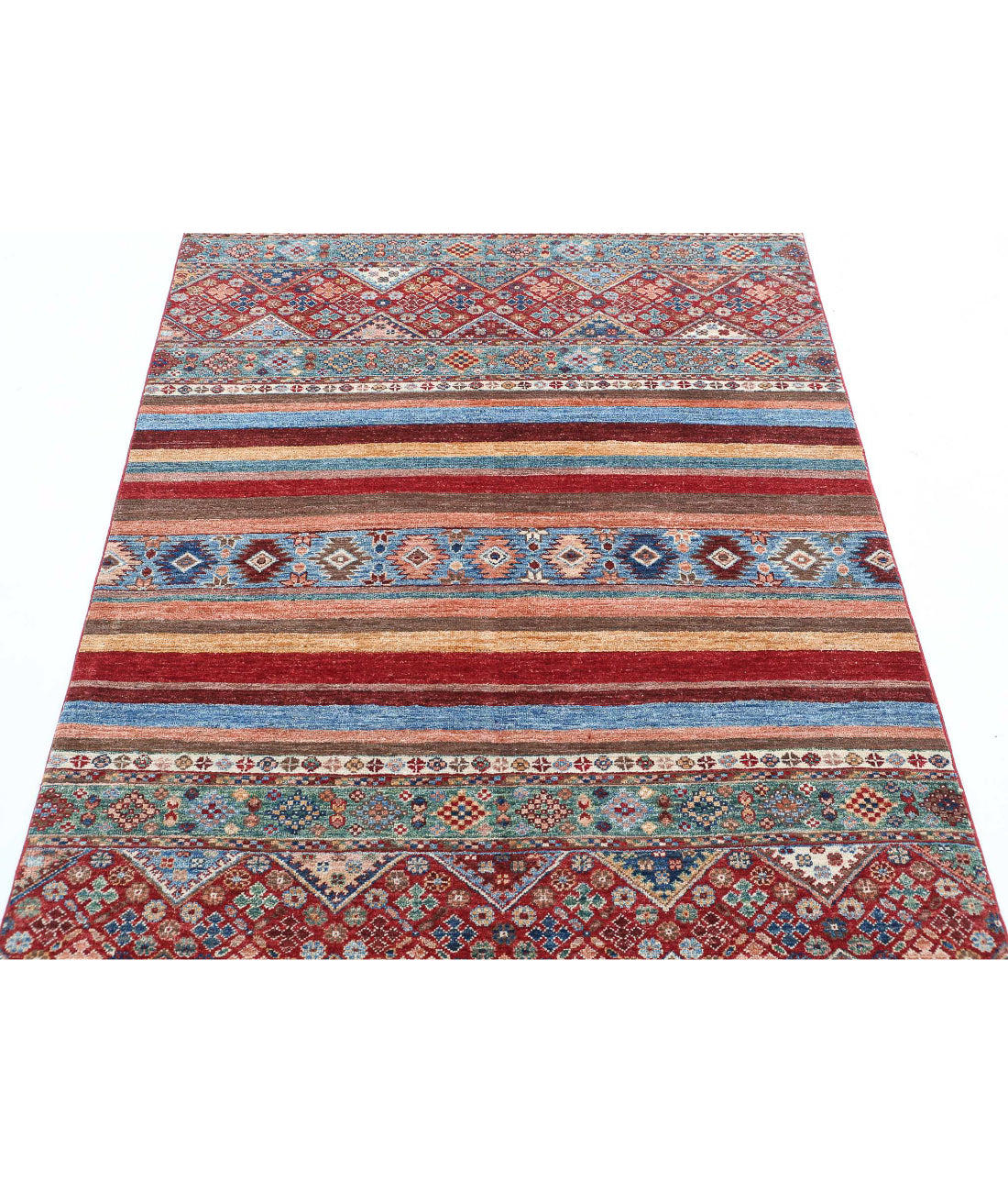 Khurjeen 4'0'' X 6'0'' Hand-Knotted Wool Rug 4'0'' x 6'0'' (120 X 180) / Multi / Multi