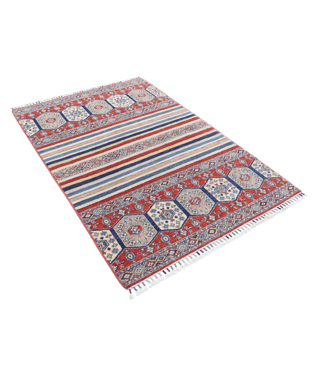 Khurjeen 3'11'' X 5'10'' Hand-Knotted Wool Rug 3'11'' x 5'10'' (118 X 175) / Multi / Multi