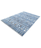 Khurjeen 6'9'' X 8'5'' Hand-Knotted Wool Rug 6'9'' x 8'5'' (203 X 253) / Blue / Ivory