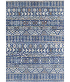 Khurjeen 6'9'' X 8'5'' Hand-Knotted Wool Rug 6'9'' x 8'5'' (203 X 253) / Blue / Ivory