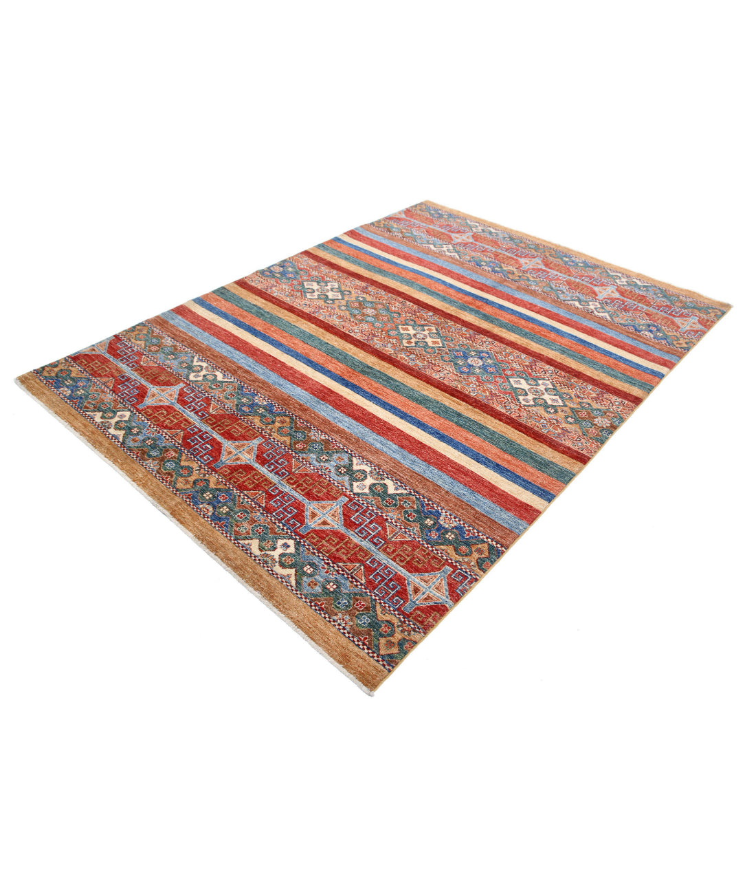 Khurjeen 5'9'' X 7'9'' Hand-Knotted Wool Rug 5'9'' x 7'9'' (173 X 233) / Multi / Multi