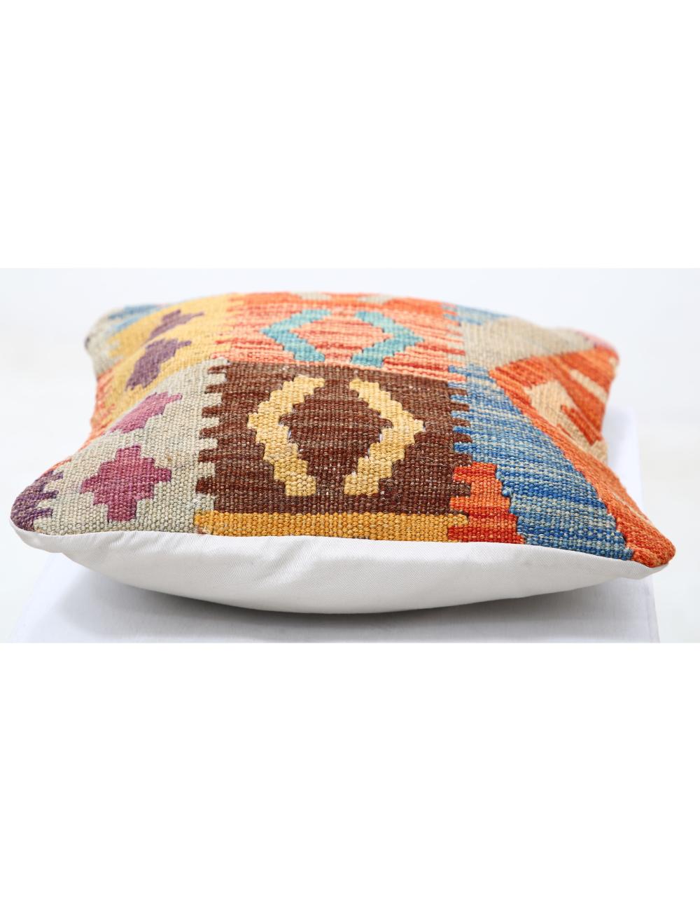 Pillows 1' 5" X 1' 5" Hand-Woven Wool Pillow 1' 5" X 1' 5" (43 X 43) / Multi / Multi