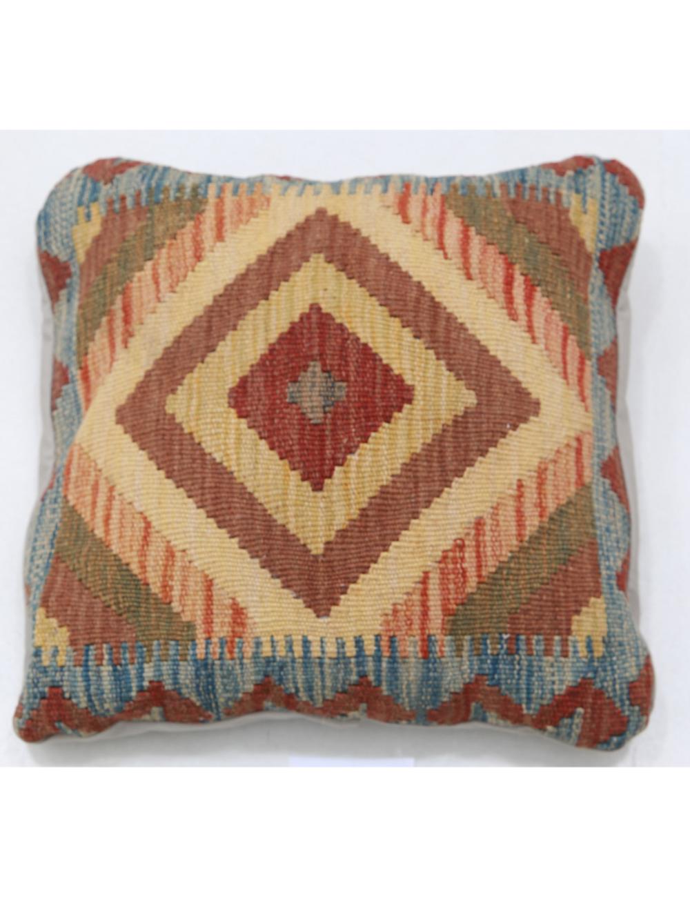 Pillows 1' 5" X 1' 5" Hand-Woven Wool Pillow 1' 5" X 1' 5" (43 X 43) / Multi / Multi