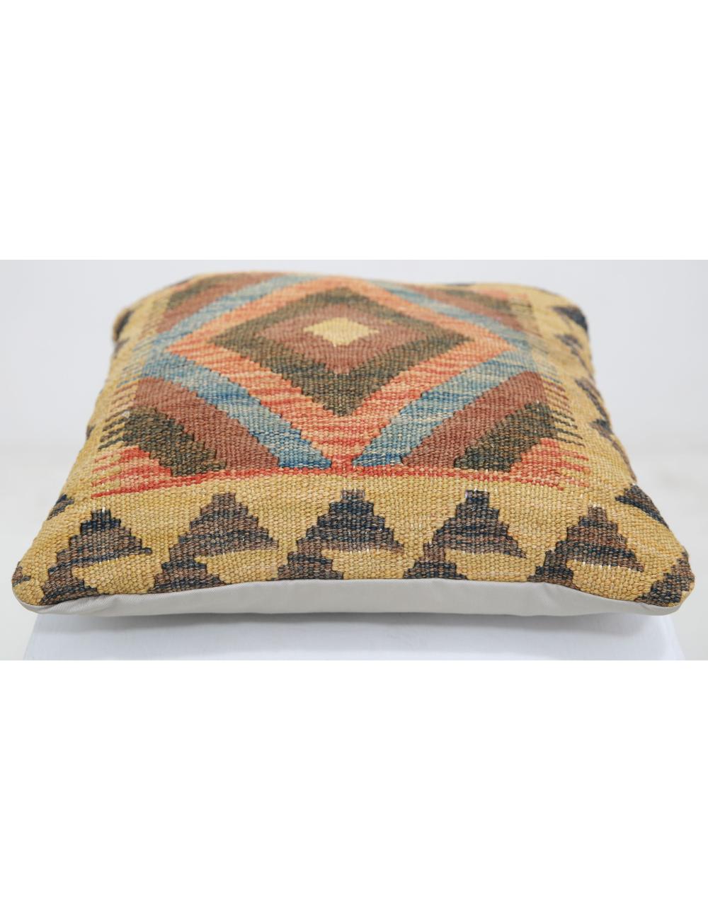 Pillows 1' 5" X 1' 5" Hand-Woven Wool Pillow 1' 5" X 1' 5" (43 X 43) / Multi / Multi