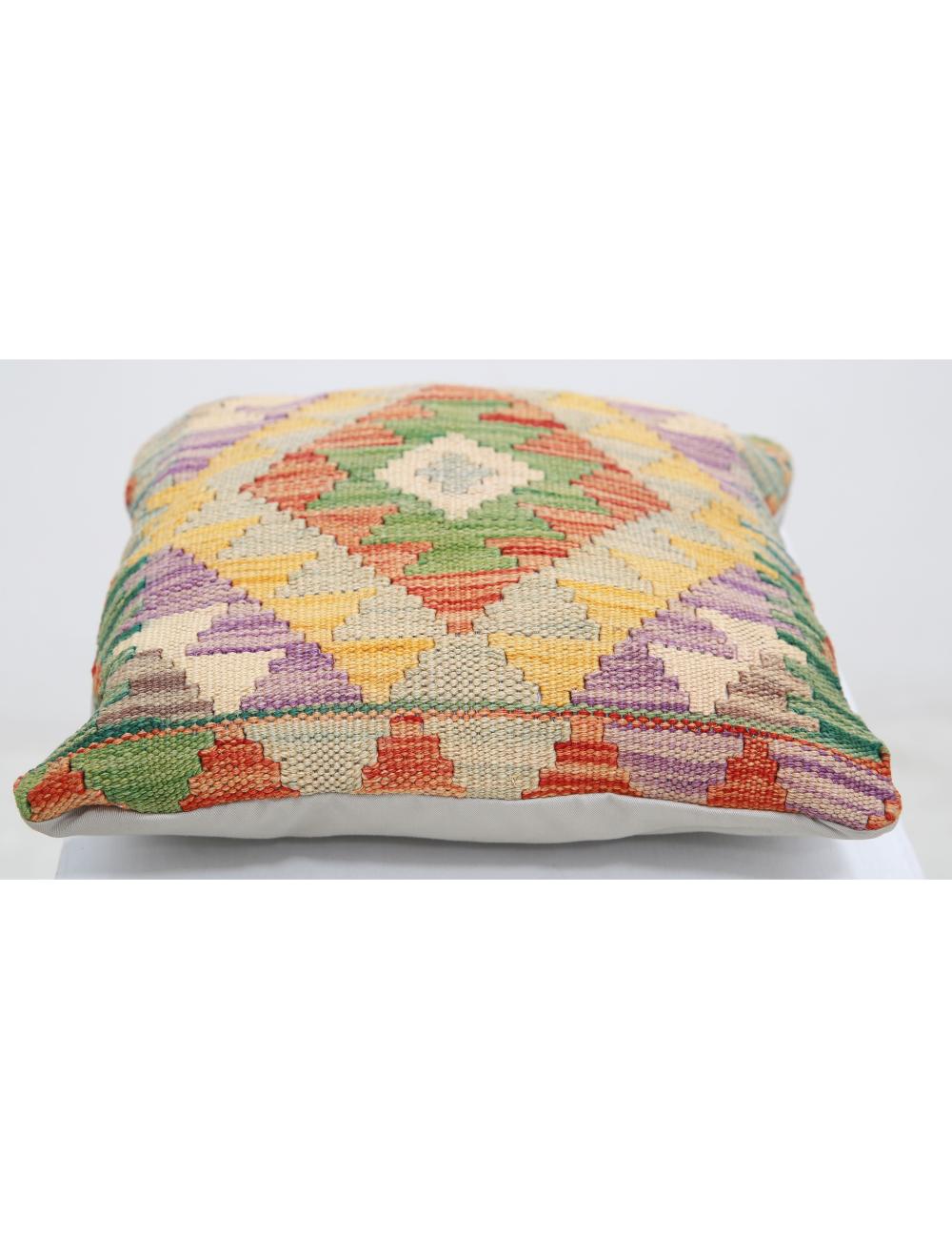 Pillows 1' 5" X 1' 5" Hand-Woven Wool Pillow 1' 5" X 1' 5" (43 X 43) / Multi / Multi