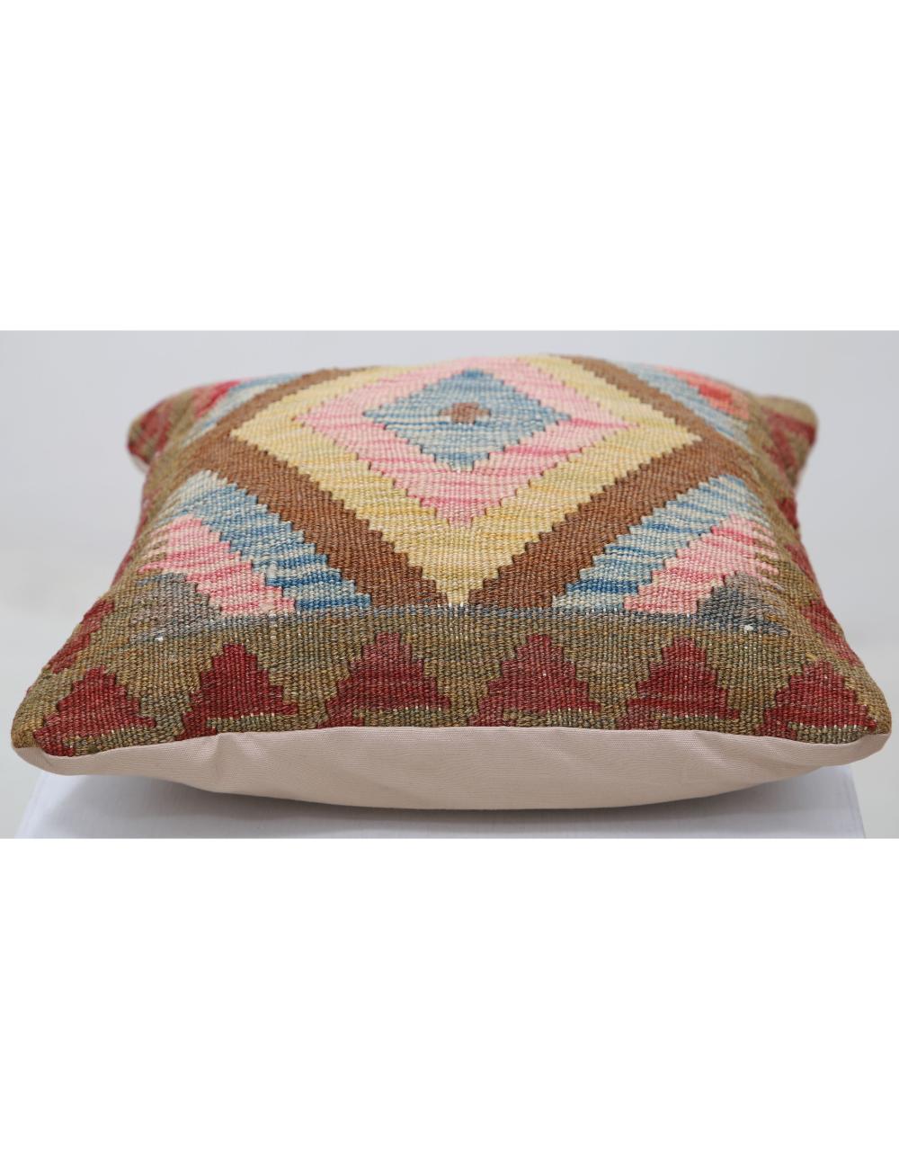 Pillows 1' 5" X 1' 5" Hand-Woven Wool Pillow 1' 5" X 1' 5" (43 X 43) / Multi / Multi