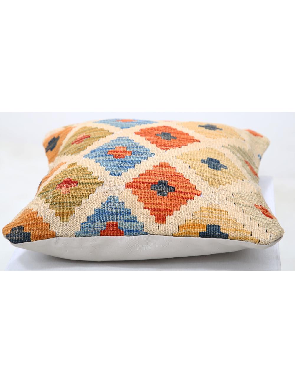 Pillows 1' 5" X 1' 5" Hand-Woven Wool Pillow 1' 5" X 1' 5" (43 X 43) / Multi / Multi