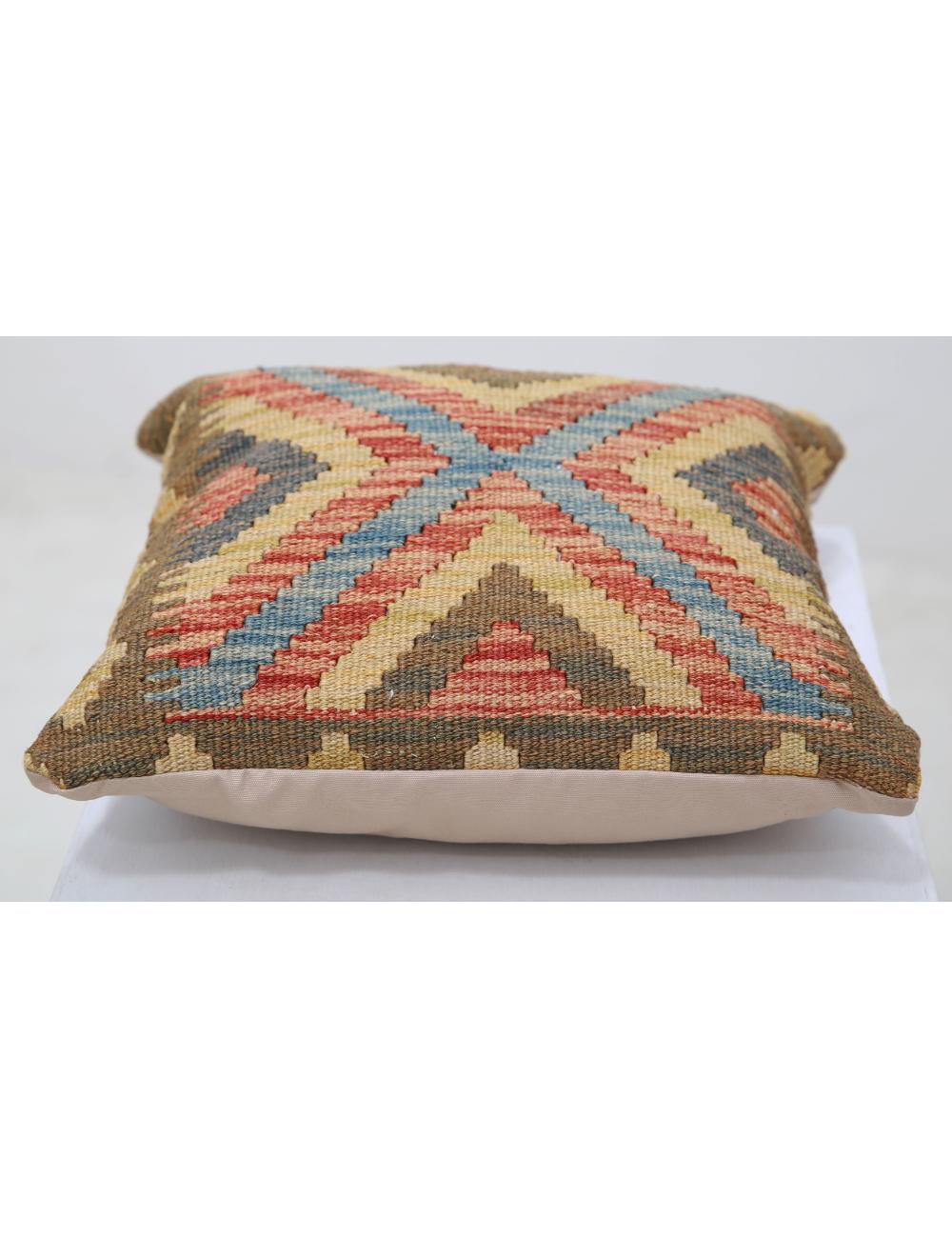 Pillows 1' 5" X 1' 5" Hand-Woven Wool Pillow 1' 5" X 1' 5" (43 X 43) / Multi / Multi