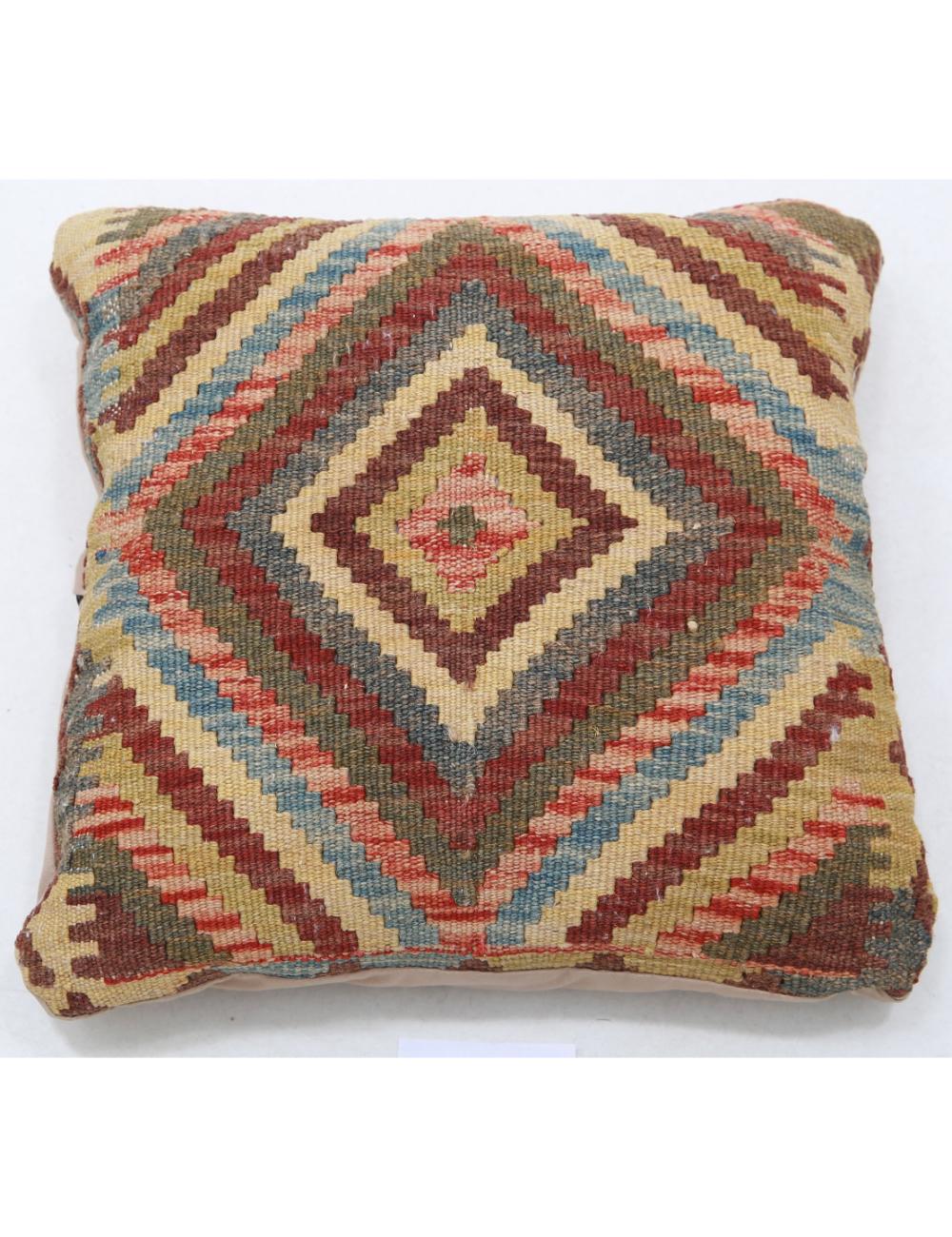 Pillows 1' 5" X 1' 5" Hand-Woven Wool Pillow 1' 5" X 1' 5" (43 X 43) / Multi / Multi