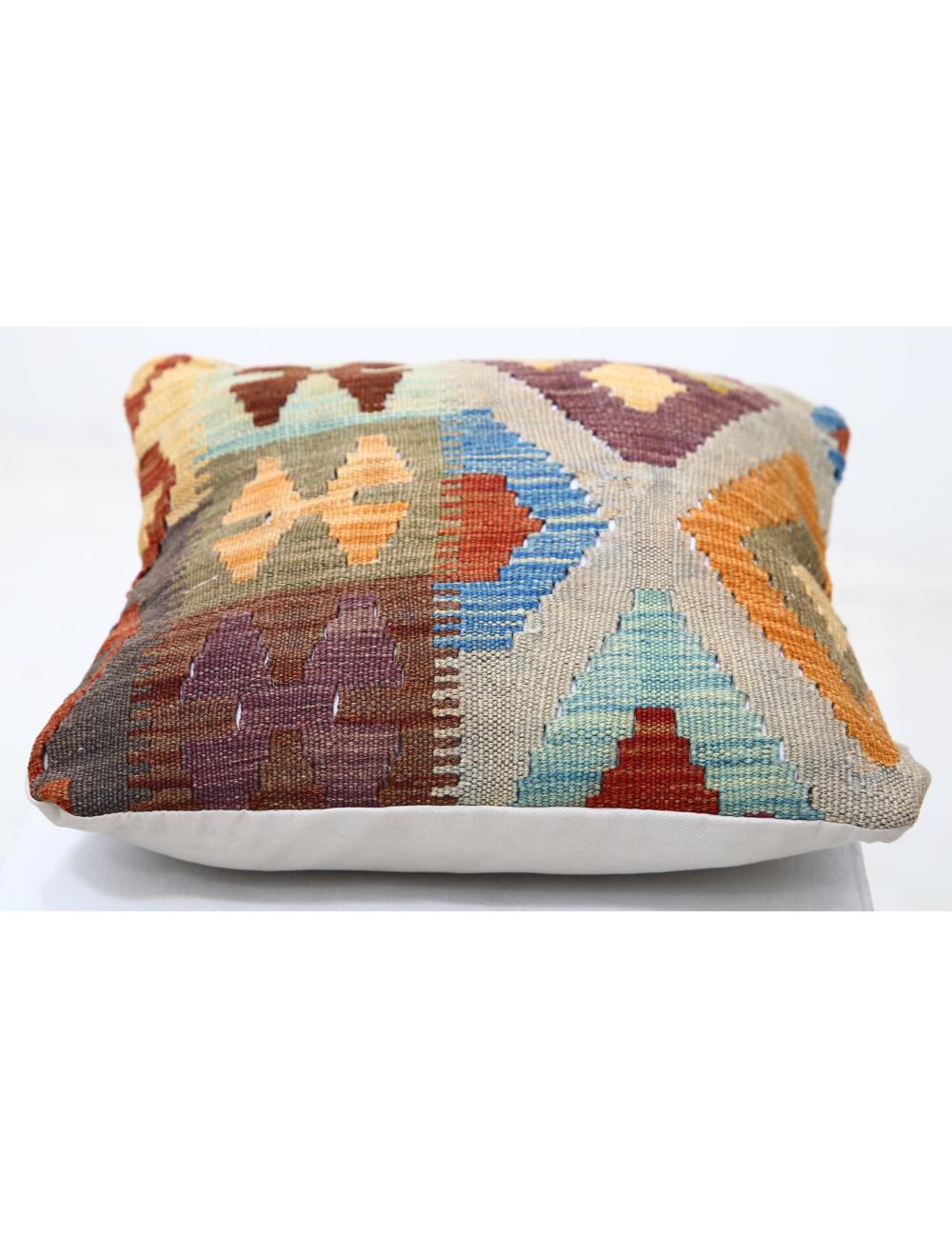 Pillows 1' 5" X 1' 5" Hand-Woven Wool Pillow 1' 5" X 1' 5" (43 X 43) / Multi / Multi