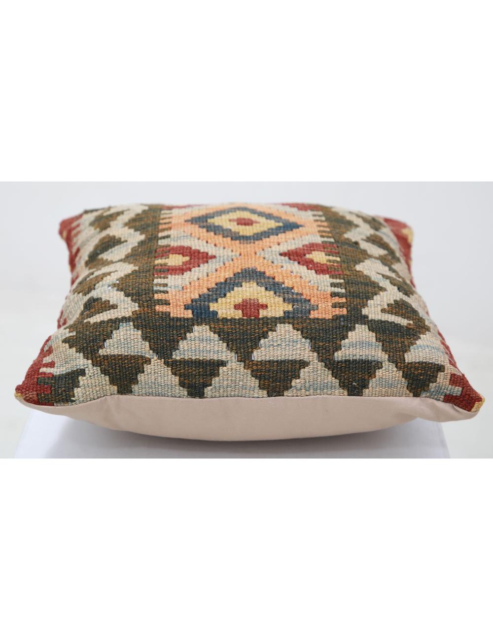 Pillows 1' 5" X 1' 5" Hand-Woven Wool Pillow 1' 5" X 1' 5" (43 X 43) / Multi / Multi