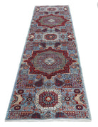 Mamluk 2' 7" X 9' 9" Hand-Knotted Wool Rug 2' 7" X 9' 9" (79 X 297) / Blue / Red